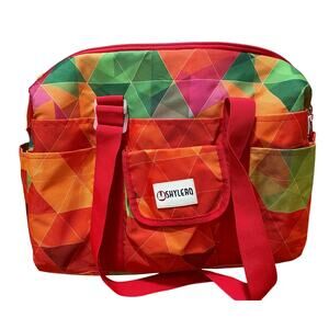 Shylero Utility Nurse Waterproof Bright Orange‎ Red Green Zipper Top Tote Bag